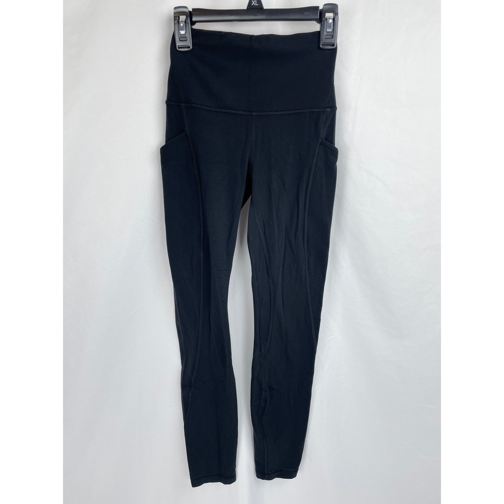 Lululemon Women Size 2 Solid Black Leggings‎ Pockets